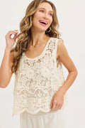 Crochet Lace Tank Top by Boutique 23