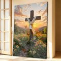 Cross and Flowers Faith Wall Art by Tailored Canvases