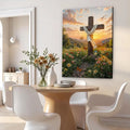 Cross and Flowers Faith Wall Art by Tailored Canvases