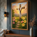 Cross and Flowers Faith Wall Art II by Tailored Canvases