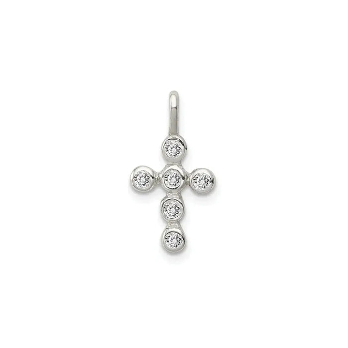 Cross Cubic Zirconia Charm Cross Pendant by Fine Color Jewels