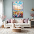 Cross Floral Field Faith Wall Art II by Tailored Canvases