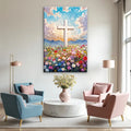 Cross Floral Field Faith Wall Art II by Tailored Canvases