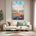 Cross Floral Field Faith Wall Art II by Tailored Canvases