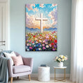 Cross Floral Field Faith Wall Art II by Tailored Canvases
