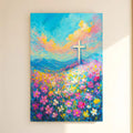 Cross Floral Field Faith Wall Art III by Tailored Canvases
