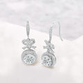 Crystal Bow and Halo Drop Earrings in 18K White Gold by DailySale