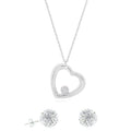 Crystal Heart Necklace and Stud Set by DailySale