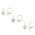 Crystal Lever-back Halo Heart Earrings by DailySale