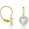 Crystal Lever-back Halo Heart Earrings by DailySale