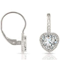 Crystal Lever-back Halo Heart Earrings by DailySale