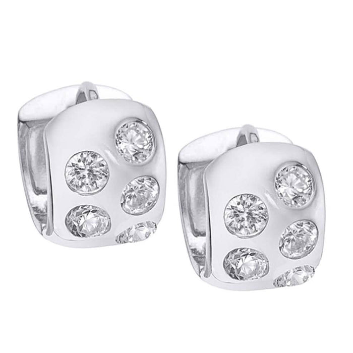 Crystal Mini Bezel Huggie Hoop Earrings by DailySale