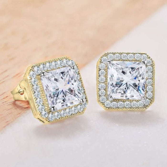 Crystal Princess Halo Stud Earrings by DailySale