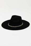 Crystal Rhinestone Strap Fedora Hat by Boutique 23