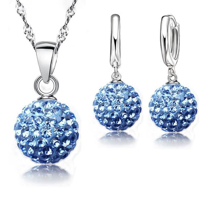 Crystalline Solid Silver Woman Jewelry Disco Ball Set by DailySale