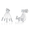 Cubic Zirconia Claw Design Earrings