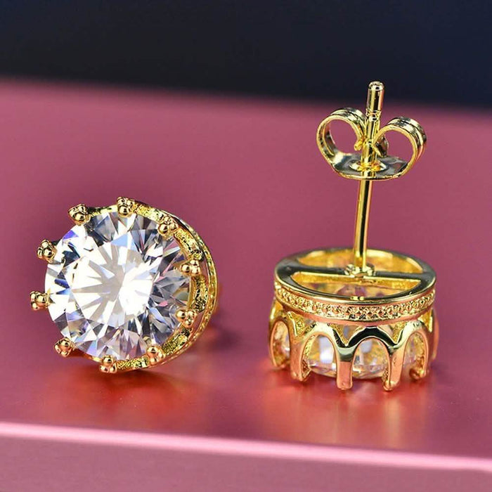 Cubic Zirconia Crown Stud Earrings by DailySale
