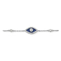Cubic Zirconia Enamel Evil Eye Bracelet by Fine Color Jewels