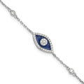 Cubic Zirconia Enamel Evil Eye Bracelet by Fine Color Jewels