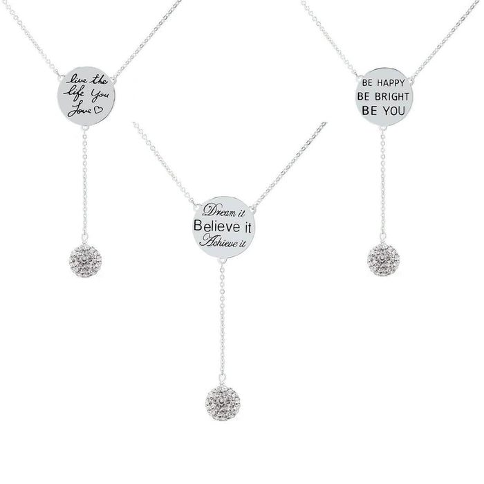 Cubic Zirconia Engraved Inspirational Necklaces by DailySale