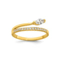 Cubic Zirconia Fashion Snake Pave Ring by Fine Color Jewels