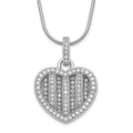 Cubic Zirconia Heart Necklace Silver by Fine Color Jewels
