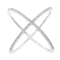 Cubic Zirconia Pave X Ring by DailySale