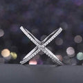 Cubic Zirconia Pave X Ring by DailySale