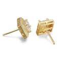 Cubic Zirconia Princess Cable Halo Stud Earrings by DailySale