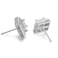 Cubic Zirconia Princess Cable Halo Stud Earrings by DailySale