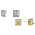 Cubic Zirconia Princess Cable Halo Stud Earrings by DailySale