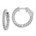 Cubic Zirconia Round Hinged Hoop Earrings by Fine Color Jewels
