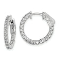 Cubic Zirconia Round Hinged Hoop Earrings by Fine Color Jewels