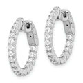 Cubic Zirconia Round Hinged Hoop Earrings by Fine Color Jewels