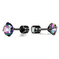 Cubic Zirconia Screw Back Stainless Steel Stud Earrings by DailySale