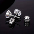 Cubic Zirconia Screw Back Stainless Steel Stud Earrings by DailySale