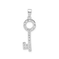 Cubic Zirconia Silver Key Pendant by Fine Color Jewels