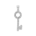 Cubic Zirconia Silver Key Pendant by Fine Color Jewels