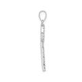 Cubic Zirconia Silver Key Pendant by Fine Color Jewels