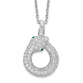 Cubic Zirconia Silver Snake Necklace by Fine Color Jewels