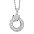 Cubic Zirconia Silver Snake Necklace by Fine Color Jewels