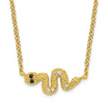Cubic Zirconia Snake Necklace Silver by Fine Color Jewels