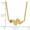 Cubic Zirconia Snake Necklace Silver by Fine Color Jewels