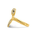 Cubic Zirconia Sterling Silver Snake Ring by Fine Color Jewels
