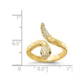 Cubic Zirconia Sterling Silver Snake Ring by Fine Color Jewels