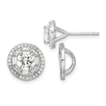 Cubic Zirconia Stud Jacket Earrings by Fine Color Jewels
