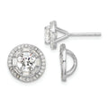 Cubic Zirconia Stud Jacket Earrings by Fine Color Jewels