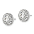 Cubic Zirconia Stud Jacket Earrings by Fine Color Jewels