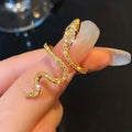 Cubic Zirconia Wrapped Small Snake Opening Adjustable Ring by DailySale