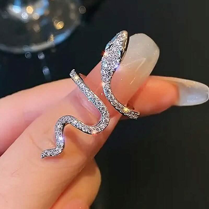 Cubic Zirconia Wrapped Small Snake Opening Adjustable Ring by DailySale